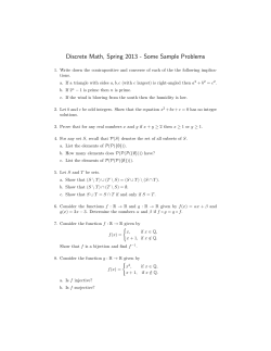 Discrete Math, Spring 2013 - Some Sample Problems