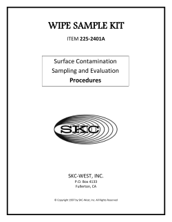 WIPE SAMPLE KIT Surface Contamination Sampling and Evaluation Procedures