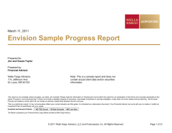 Envision Sample Progress Report March 11, 2011