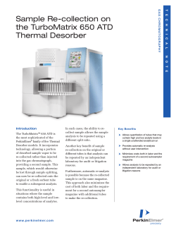 Sample Re-collection on the TurboMatrix 650 ATD Thermal Desorber TECHNICAL NOTE