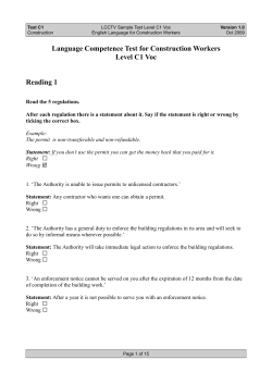 Language Competence Test for Construction Workers Level C1 Voc Reading 1