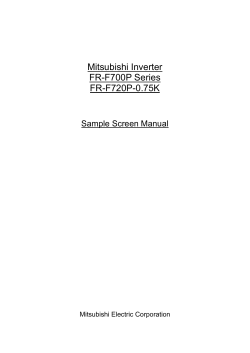 Mitsubishi Inverter FR-F700P Series FR-F720P-0.75K Sample Screen Manual