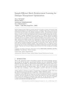 Sample-Efficient Batch Reinforcement Learning for Dialogue Management Optimization