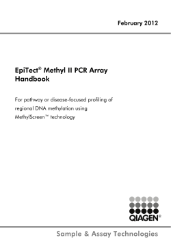Sample &amp; Assay Technologies EpiTect Methyl II PCR Array