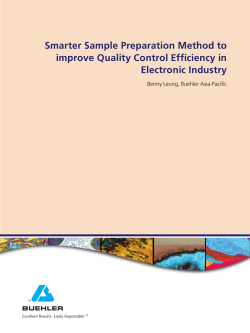 Smarter Sample Preparation Method to improve Quality Control Efficiency in Electronic Industry