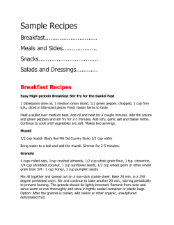 Sample Recipes