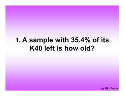 A sample with 35.4% of its K40 left is how old? 1.