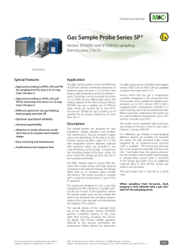 Gas Sample Probe Series SP® Version SP3200V and SP3200 for sampling