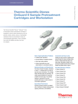 Thermo Scientific Dionex OnGuard II Sample Pretreatment Cartridges and Workstation