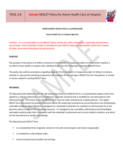 TOOL 2-8 MOLST Policy for Home Health Care or Hospice Sample