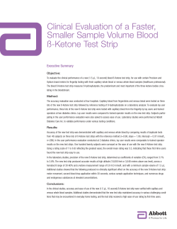 Clinical Evaluation of a Faster, Smaller Sample Volume Blood ß-Ketone Test Strip