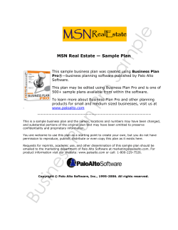 MSN Real Estate — Sample Plan