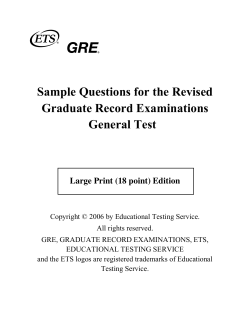 Sample Questions for the Revised Graduate Record Examinations General Test