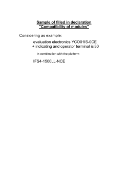 Considering as example: evaluation electronics YCO01IS-0CE + indicating and operator terminal isi30
