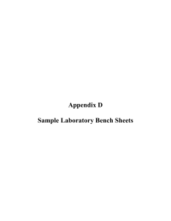 Appendix D  Sample Laboratory Bench Sheets