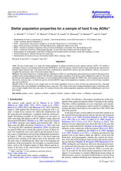 Astronomy Astrophysics Stellar population properties for a sample of hard X-ray AGNs &amp;