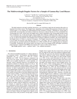 The Multiwavelength Doppler Factors for a Sample of Gamma-Ray Loud... Li Z , Jui-Hui F