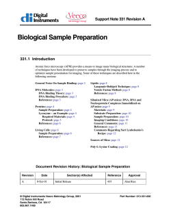 Biological Sample Preparation Support Note 331 Revision A 331.1 Introduction