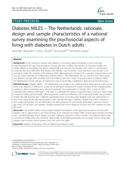 – The Netherlands: rationale, Diabetes MILES survey examining the psychosocial aspects of
