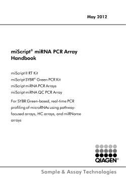 miScript miRNA PCR Array Handbook
