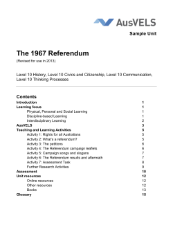 The 1967 Referendum Sample Unit