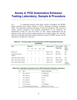 Annex 4: PCD Automotive Emission Testing Laboratory, Sample &amp; Procedure