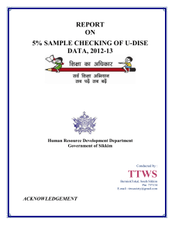 TTWS REPORT ON 5% SAMPLE CHECKING OF U-DISE