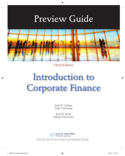 Introduction to Corporate Finance Preview Guide Third Edition