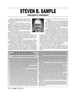 STEVEN B. SAMPLE UNIVERSITY PRESIDENT