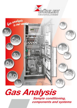 Gas Analysis  Sample conditioning, components and systems