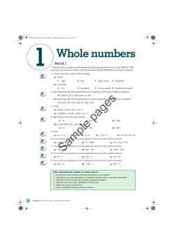 Whole numbers Recall 1
