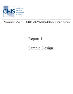 Report 1  Sample Design CHIS 2009 Methodology Report Series