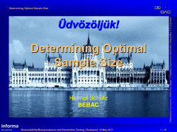 Determining Optimal Sample Size Helmut Schütz BEBAC