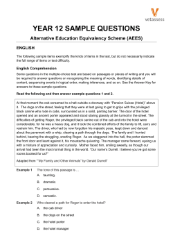YEAR 12 SAMPLE QUESTIONS Alternative Education Equivalency Scheme (AEES) ENGLISH