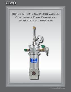 RC102 &amp; RC110 Sample in Vacuum Continuous Flow Cryogenic Workstation Cryostats