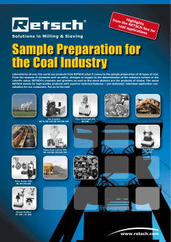 Sample Preparation for the Coal Industry Highligh from the