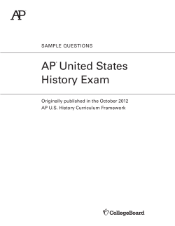 AP United States History Exam SAMPLE QUESTIONS