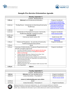 Sample Pre-Service Orientation Agenda  Monday, September 5