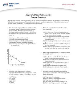 Major Field Test in Economics Sample Questions