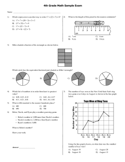 4th Grade Math Sample Exam