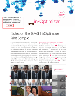 Notes on the GMG InkOptimizer Print Sample sheet fed offset
