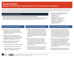 Social Studies Sample Graduation Standards and Performance Indicators