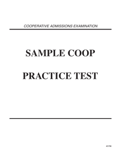 SAMPLE COOP PRACTICE TEST COOPERATIVE ADMISSIONS EXAMINATION 45796