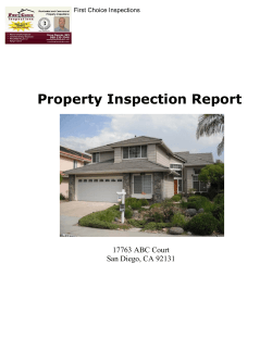 Property Inspection Report 17763 ABC Court San Diego, CA 92131 First Choice Inspections