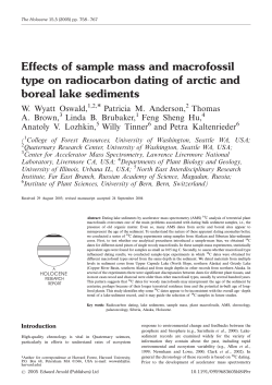 Effects of sample mass and macrofossil boreal lake sediments
