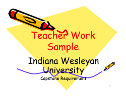 Teacher Work Sample Indiana Wesleyan U i