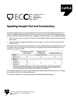 Speaking Sample Test and Commentary ®