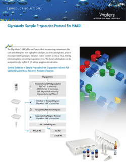 GlycoWorks Sample Preparation Protocol For MALDI