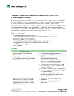 Laboratory protocol for manual purification of DNA from 0.5 mL