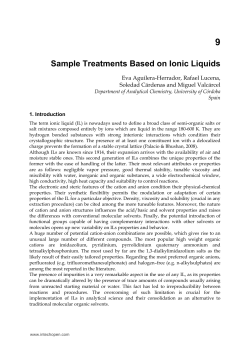 9 Sample Treatments Based on Ionic Liquids Eva Aguilera-Herrador, Rafael Lucena,